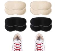 Almohadilla de Talón Agarre para Zapatos Niños y Damas, Autoadhesivas, Inserciones Blandas para Evitar Roces y Deslizamientos (Negro + Beige) (4 Parejas)