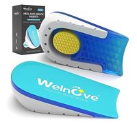 Almohadilla de talón para aliviar el dolor, Welnove Plantilla para Tendinitis de talón, Fascitis plantar, Mujeres 37,5-41, Hombres 37-39, 0,6 y 1 pulgadas de altura, 2 pares