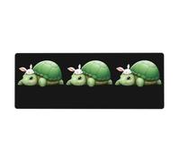 Almohadilla de teclado de goma de 12 x 31.5 pulgadas, amigable con WHJSHOP Little Turtle and Rabbit Printed Soft and Thick to Protect the Desktop for Office Computer Study