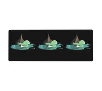 Almohadilla de teclado de goma de 12 x 31.5 pulgadas WHJSHOP de cáscara de coco con pantalla de agua impresa suave y gruesa para proteger el escritorio para estudio de computadora de oficina