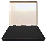 Almohadilla de tinta de goma industrial extra grande de 20,32 x 30,48 cm en caja de metal, almohadilla de sello negra
