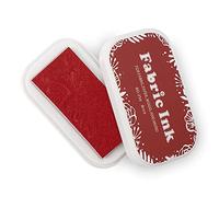 Almohadilla de tinta de tela, almohadillas de tinta lavables para estampar, sellos permanentes, color DIY para hacer tarjetas, arte de huellas dactilares (256 rojo ladrillo)
