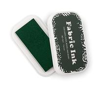 Almohadilla de tinta de tela, almohadillas de tinta lavables para estampar, sellos permanentes, color DIY para hacer tarjetas, arte de huellas dactilares (263 verde oscuro)