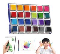Almohadilla de tinta para huellas dactilares 24 colores almohadillas de sello educativas para niños almohadillas de tinta para huellas dactilares seguras y lavables divertido kit de pintura para d
