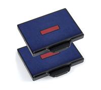 Almohadilla de Tinta Trodat 6/58/2 para Sellos Autoentintables Professional 5480, 5474 y 5485 - Recambio, Tinta Azul-Rojo, blíster 2u.