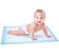 Almohadilla desechable para bebé - 50 unidades (17 x 24 pulgadas) - Almohadilla impermeable absorbente azul de hospital para incontinencia infantil e infantil, Blanco, 25