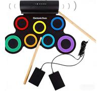 Almohadilla electrónica de batería con función plegable, conectividad USB e interfaces de sonido para auriculares, altavoces externos, almohadilla de batería resumen