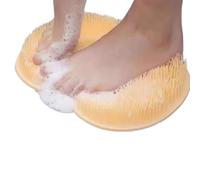 Almohadilla exfoliante para pies de ducha, almohadilla de lavado de pies, almohadilla de lavado exfoliante para montar en la pared, alfombrilla de succión deslizante para hombres y mujeres (naranja