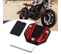 Almohadilla extensora de soporte lateral de aleación de aluminio para motocicleta, scooter, coche eléctrico, evita arañazos y añade estabilidad en varios terrenos (rojo)