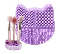 Almohadilla Limpiadora para Brochas de Maquillaje,Limpiador Reutilizable de Silicona 2 en 1 - Estropajo para Brochas de Maquillar,Para Esponjas y Pufs de Polvos, Uso Diario en Hogar,