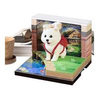 Almohadilla no memo 3D - Padera de notas de 3.35x3.35 pulgadas para escritura creativa, regalos de vacaciones con escultura de perro de arte, papelería para el hogar, dormitorio, apartamento, decoraci