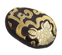 Almohadilla para Cuenco Tibetano 10cm Negro y Dorado | Algodón, Forma Redonda, Diseño Tradicional Sencillo, para Cuenco Sonoro de Buda y Decoración de Templo