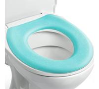 Almohadilla para inodoro para baño: sellado de silicona suave y reutilizable, calentador gris estético, de asiento duradera e inodoro, manija de elevación integrada | Accesorio de aislamiento té