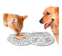 Almohadilla para lamer, Forma de Gato, Resistente, Antideslizante, de Acero Inoxidable, Almohadilla para lamer Perros de Raza Grande, para Alimentar, Comer, Beber, Agua, golosinas, Jaula de