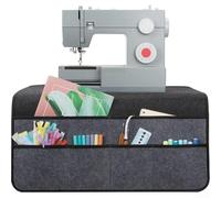 Almohadilla para máquina de coser con 6 compartimentos, material de fieltro plegable para uso en mesa que proporciona almacenamiento práctico y protección del espacio de trabajo (2 piezas)
