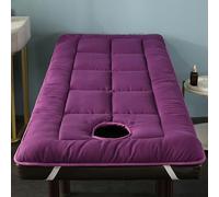 Almohadilla Para Mesa De Masaje De Spa Con Orificio Para La Cara Adorno Acolchado Para Mesa SPA Masaje De Belleza Funda De Cama Para Pestañas Con Banda Elástica Lavable,Purple(s),185 * 80cm
