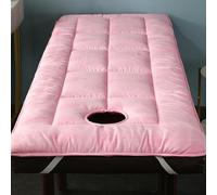 Almohadilla Para Mesa De Masaje De Spa Con Orificio Para La Cara Adorno Acolchado Para Mesa SPA Masaje De Belleza Funda De Cama Para Pestañas Con Banda Elástica Lavable,Pink(t),190 * 60cm
