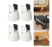 Almohadilla para pie de mesa, férula ajustable, cama, sofá, mesa de café, muebles, base de bloque de altura, soporte para aumentar la limpieza de pies (modelo C 4 blanco)