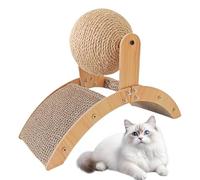 Almohadilla para rascar para gatos, de aseo con forma de puente de , para rascar gatos con bola de sisal giratoria, para zona de mascotas, apartamento, suelo, esquina, sala de