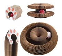 Almohadilla para rascar para Gatos, Ejercicio físico Interactivo para Gatos, Juguetes de cartón Plegables para Mascotas de Interior, Alivio del aburrimiento