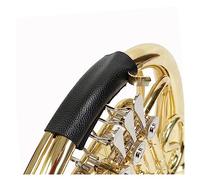 Almohadilla Protectora De Mano De Cuerno Francés Negro De Cuero Genuino De Vaca, Cubierta Protectora Duradera Para Evitar La Erosión Del Sudor Para principiantes en corno francés