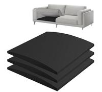 Almohadilla Protectora del Sofá, Reparación de Hundimiento del Cojín 60x60cm 3 PCS, en Poliuretano, Protector del Sofá Para Aumentar La Comodidad, Almohadilla de Soporte de Esponja, Negro