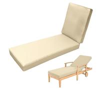 Almohadilla reclinable impermeable Sun Lo Cush de repuesto lavable para jardín, terraza, piscina, uso interior, 38 Bei, 188 x 58 x 10 cm