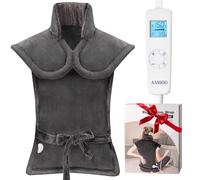 Almohadilla térmica con infusión de grafeno para cuello, hombros y espalda, regalos de cumpleaños para mujeres, hombres, papá, almohadilla térmica eléctrica pesada para aliviar el dolor, 24 x 33