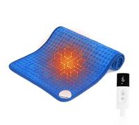 Almohadilla Térmica Eléctrica, Manta Electrica Lumbar con Controlador LCD,9 Niveles De Calentamiento, 4 Configuraciones De Temporizador, para Lumbares, Espalda, Hombros,Azul,16x30in/40x76cm