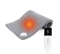 Almohadilla Térmica Eléctrica, Manta Electrica Lumbar con Controlador LCD,9 Niveles De Calentamiento, 4 Configuraciones De Temporizador, para Lumbares, Espalda, Hombros,Gris,12x16in/30x40cm