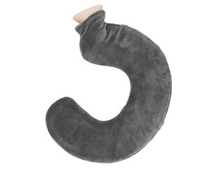 Almohadilla Térmica en Forma de U, Bolsa de Agua Caliente de Goma Suave con Funda Desmontable, 1L - Excelente Aislamiento, Diseño Anatómico Cómodo, Alivio para Dolores Musculares (Conjunto gris)