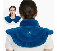 Almohadilla térmica para el cuello apta para microondas para aliviar el dolor de cuello, envoltura térmica para el cuello con calor húmedo para aliviar el dolor en las articulaciones, medicamentos y