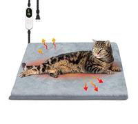 Almohadilla térmica para mascotas, 9 almohadillas de calefacción ajustables para gatos con temporizador, 17.7 x 17.7 pulgadas, impermeable, calentamiento, manta para perros, gatos, perros, gatitos