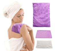 Almohadilla térmica para microondas, almohadilla térmica húmeda para aliviar el dolor, calambres, menstrual, tensión y estrés, envoltura de compresión térmica para cuello, espalda, hombros, abdomen,