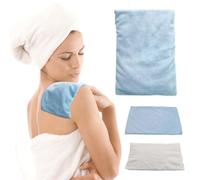 Almohadilla térmica para microondas, almohadilla térmica húmeda para alivio del dolor, calambres, menstrual, tensión y estrés, envoltura de compresión térmica para cuello, espalda, hombros, abdomen