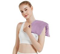 Almohadilla térmica para microondas con funda lavable, 8 x 18 pulgadas, almohadilla térmica para microondas para cuello y hombros, bolsa de frijol de calor húmedo para rodilla, articulaciones, muñeca