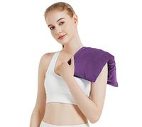 Almohadilla térmica para microondas con funda lavable, 8 x 18 pulgadas, almohadilla térmica para microondas para cuello y hombros, bolsa de frijol de calor húmedo para rodilla, articulaciones, muñeca