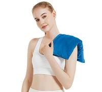 Almohadilla térmica para microondas con funda lavable, 8 x 18 pulgadas, almohadilla térmica para microondas para cuello y hombros, bolsa de frijol de calor húmedo para rodilla, articulaciones, muñeca