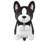 Almohadilla térmica para microondas de bulldog francés para vientre, cuello y hombros, animal de peluche calentado con calor húmedo, funda de felpa extraíble, relleno natural sin perfume, adorable