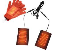Almohadilla térmica USB para guantes, almohadilla térmica eléctrica de 5 V, calefacción por USB para guantes, 2 en 1 para mujeres y hombres, invierno frío