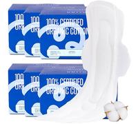 Almohadillas 100 % orgánicas superlargas para mujer, servilletas sanitarias ultrafinas con alas, almohadillas femeninas de flujo pesado, máxima absorción, cobertura completa (extra largas durante la