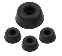 Almohadillas amortiguadoras para asiento de inodoro de 19 mm, de goma negra, amortiguadores de ruido, puertas, cajones, protección de la superficie del suelo, paquete de 4.