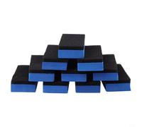 Almohadillas aplicadoras de esponja de revestimiento de cerámica para coche, esponjas de alta densidad azul y negro suave, 69 x 30 x 16 mm, juego de 10 piezas