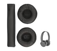 Almohadillas Auriculares para JBL Tune 570BT/520BT/510BT/E40BT/T500BT/T450BT/JR300BT/JR300/JR310BT/JR310 70mm Almohadillas de Repuesto Cascos con cojín de Haz de Cabeza, Esponja Suave y Cuero PU Negro
