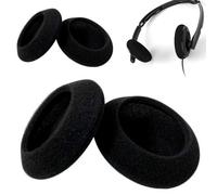 Almohadillas Auriculares Weflay, 4 Piezas Almohadillas de Espuma Cómodas, Repuesto para Auriculares Logitech H330 H340 H390 H600 H609 H760 (Negro, 50mm)