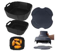 Almohadillas calientes para accesorios de freidora de aire de vidrio Ninja Crispi, resistente al calor, antideslizante