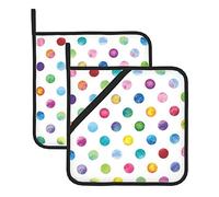 Almohadillas cuadradas para horno con estampado de lunares azules | Accesorio para cocinar y hornear para el hogar, regalo para barbacoa al aire libre, resistente al calor
