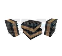 Almohadillas de aislamiento anti vibracin 2 """" x 2 """" x 7/8 """" Caucho acosado con centro de vibracin de corcho Cantidad 4
