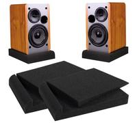 Almohadillas de aislamiento de monitor de estudio, altavoces de 4 piezas de 4 pulgadas espuma acústica de espuma acústica de aislamiento de sonido en ángulo ajustable de alta dens ·