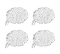 Almohadillas de aislamiento térmico de silicona, paquete de 4 manteles de mesa de 6.5 x 5.8 pulgadas, protectores anticalor para cuencos y tazas, resistentes al calor, uso en cocina y comedor (blanco)